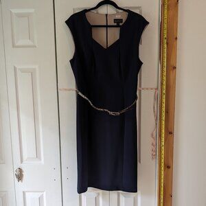 Midnight blue flattering=, fitted dress 14